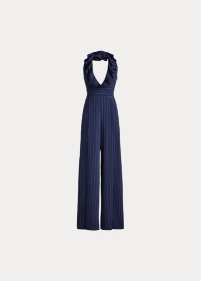 Ralph Lauren Alandra Striped Wool Jumpsuit Dame Danmark (SCELO1805)